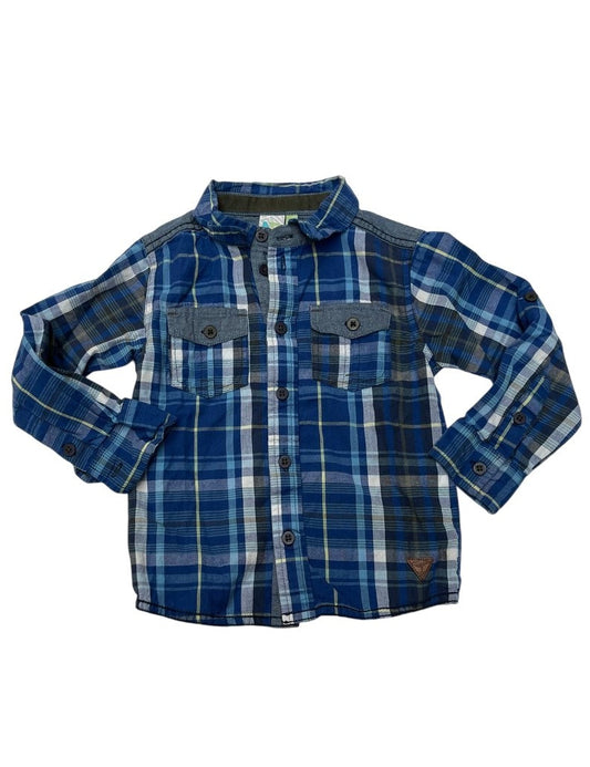 Nano Blue Plaid Button-Up Shirt Size 2