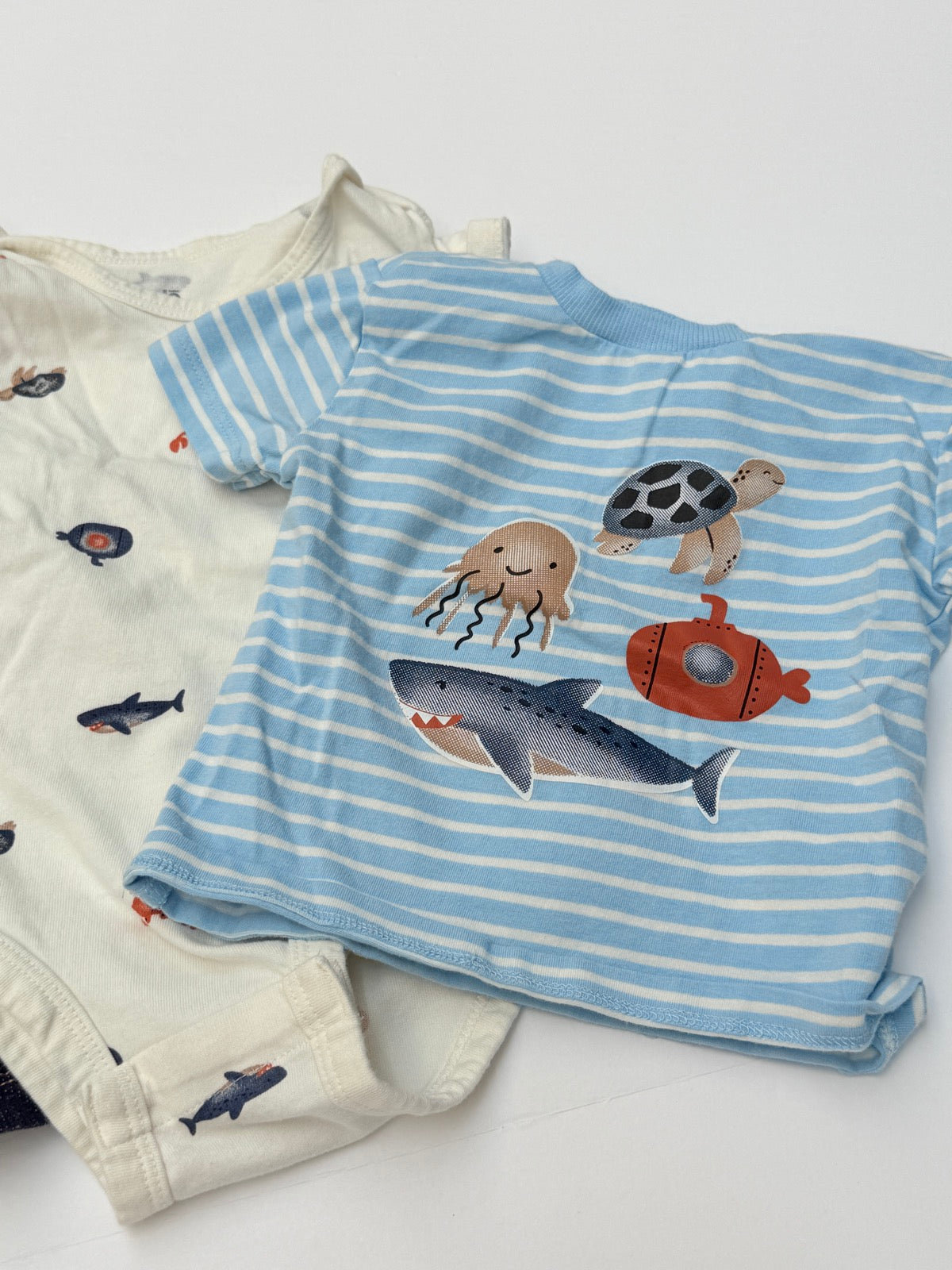 Pekkle Sea Creature 3-Piece Overall Set 9M