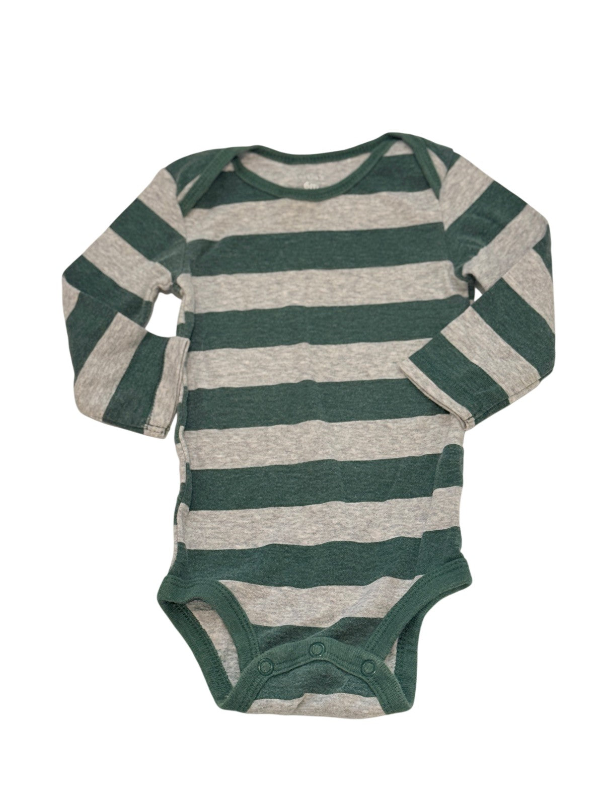 Carter's Green Gray Stripe Bodysuit 6m