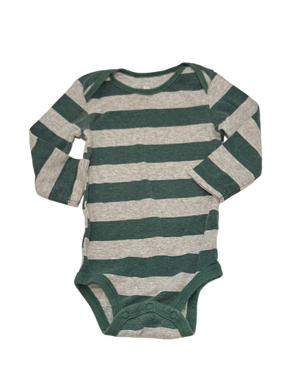 Carter's Green Gray Stripe Bodysuit 6m