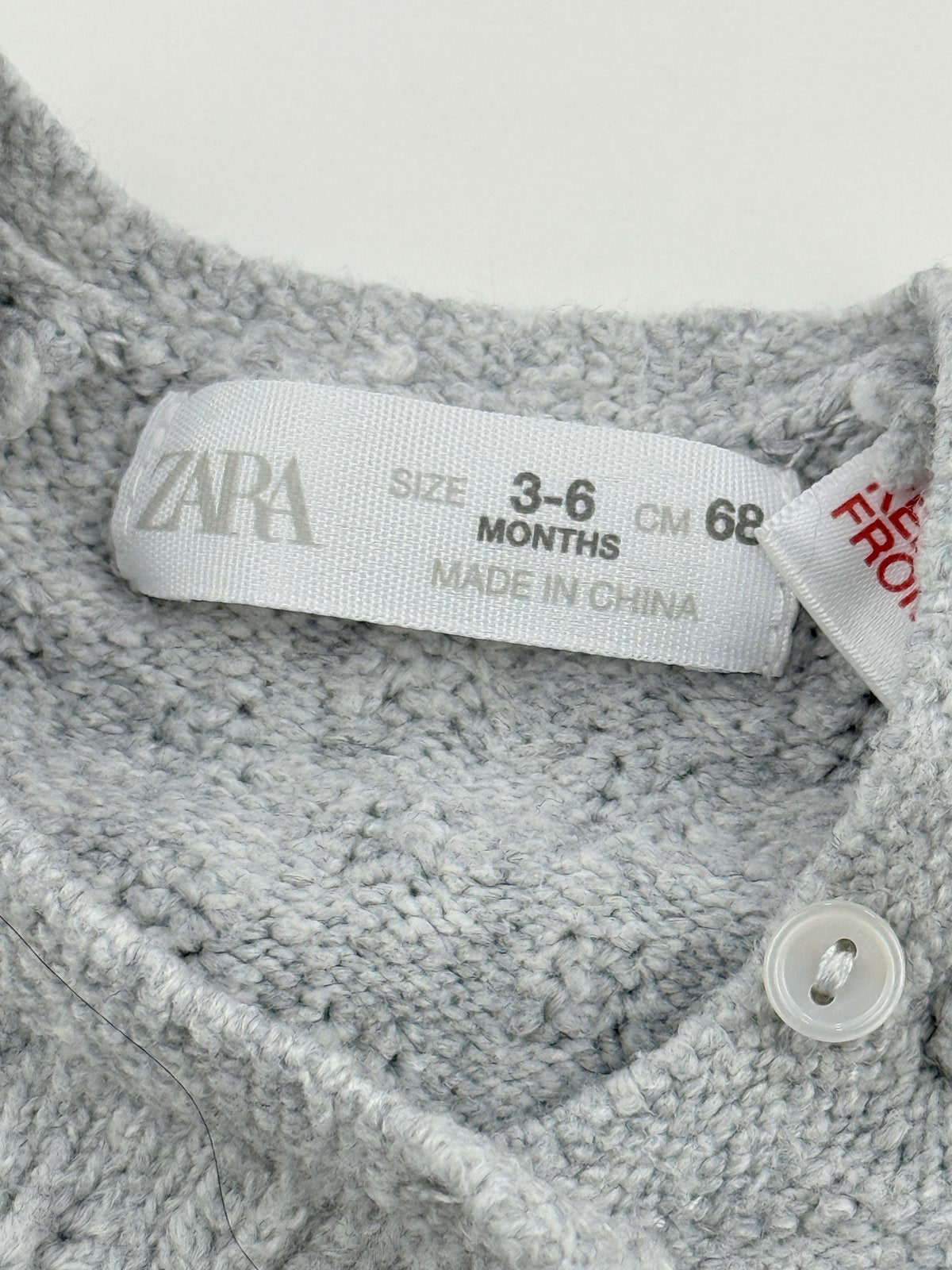 Zara Gray Knit Wrap Cardigan 3-6M