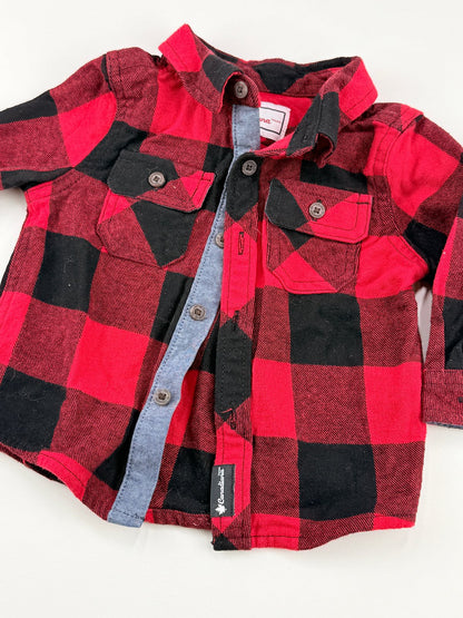 Canadiana Buffalo Plaid Flannel Shirt 6-12M