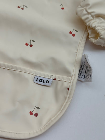 Lalo Cherry Print Long Sleeve Bib One Size