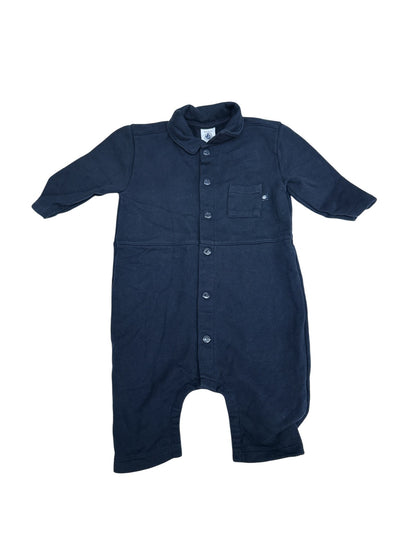 Petit Bateau Navy Snap Romper 12M