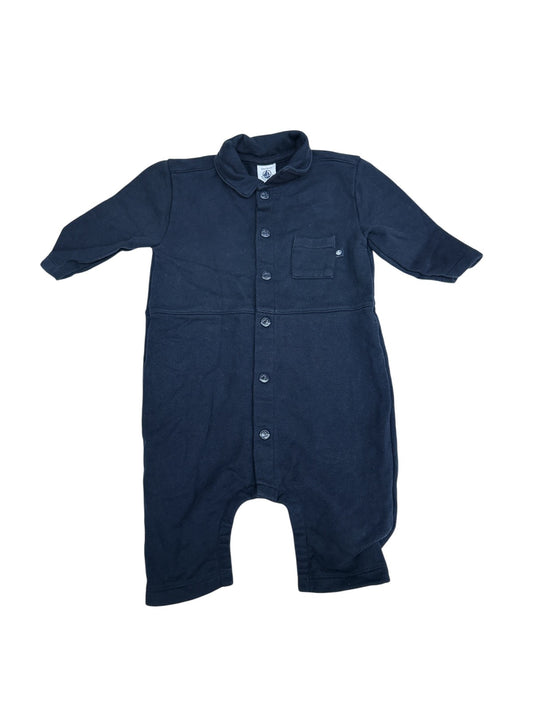 Petit Bateau Navy Snap Romper 12M