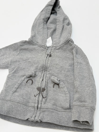 Carter's Bear Face Zip Hoodie 12M