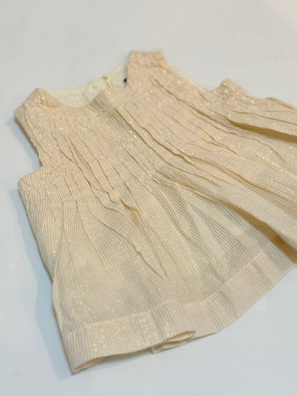 Baby Gap Cream Sparkle Sleeveless Top 3-6m