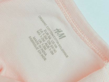 H&M Organic Cotton Pink Bodysuit NB