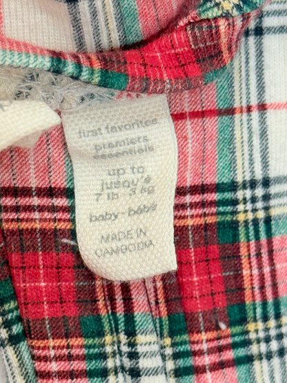 Baby Gap Plaid Footed Sleeper Preemie 7