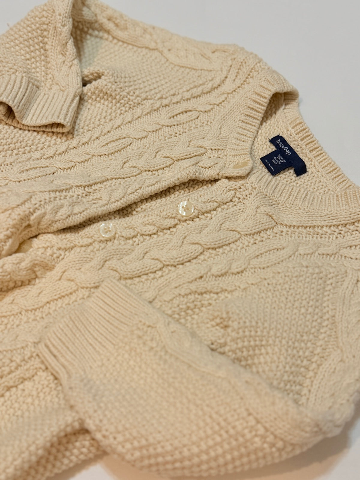 babyGap Cream Cable Knit Cardigan 12-18m