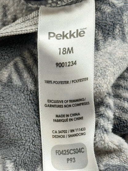 Pekkle Buffalo Plaid Moose Fleece Sleeper 18M