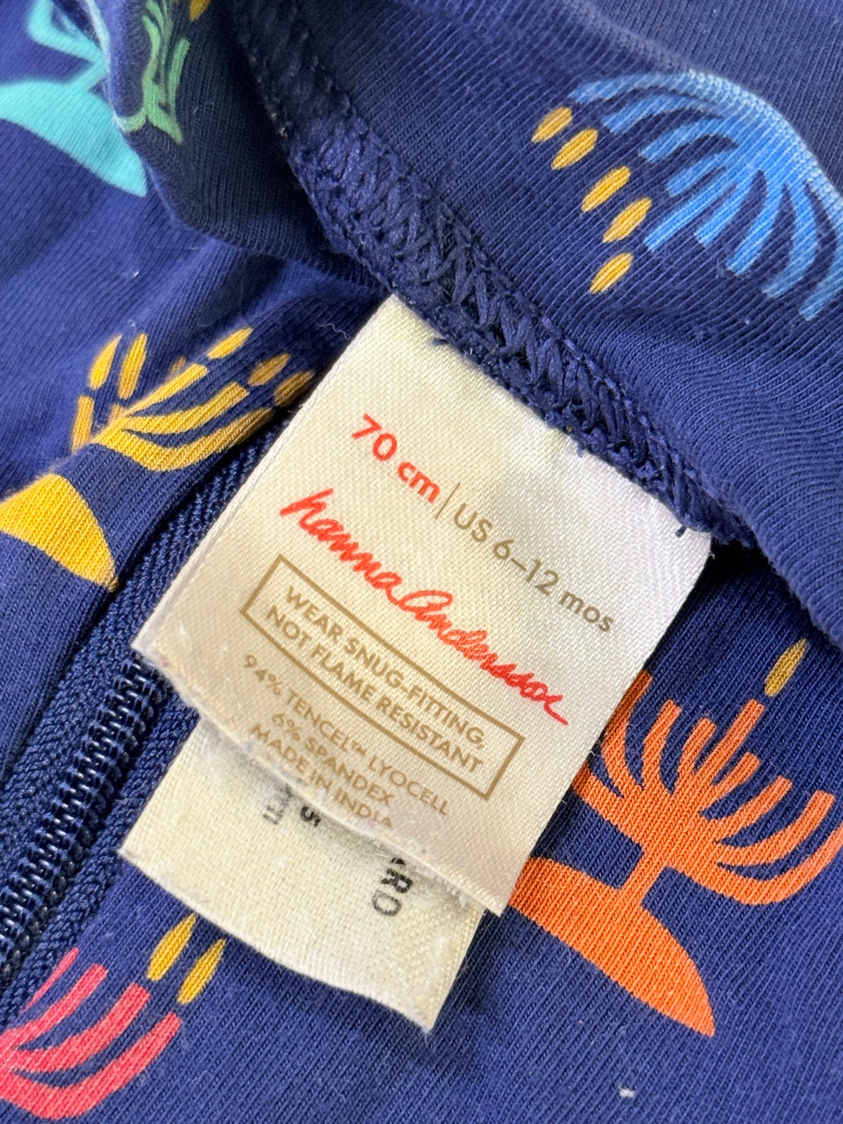 Hanna Andersson Menorah Footless Sleeper 6-12m