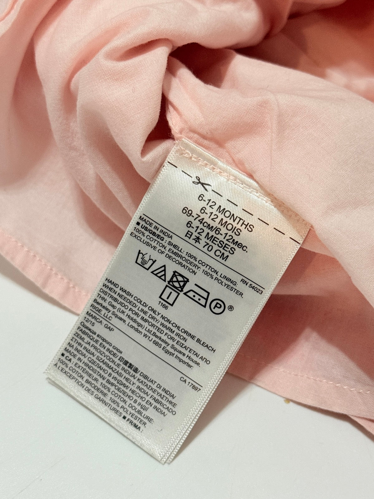 Baby Gap Pink Embroidered Dress 6-12m