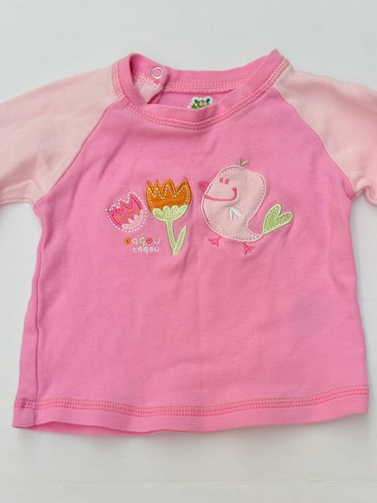 Gagou Tagou Pink Bird Top 0M