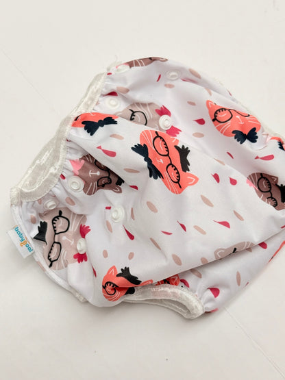 Babygoal Cat Print Reusable Swim Diaper One Size