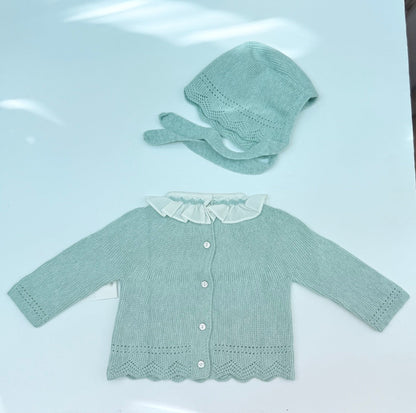 Martín Aranda 2-Piece Knit Sweater and Bonnet 0-3M