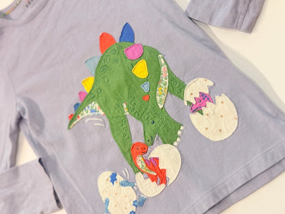 Mini Boden Dinosaur Appliqué Long Sleeve Top 6-7y