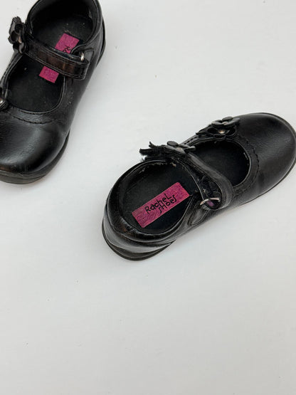 Rachel Shoes Black Mary Jane Flower Shoes Size 8