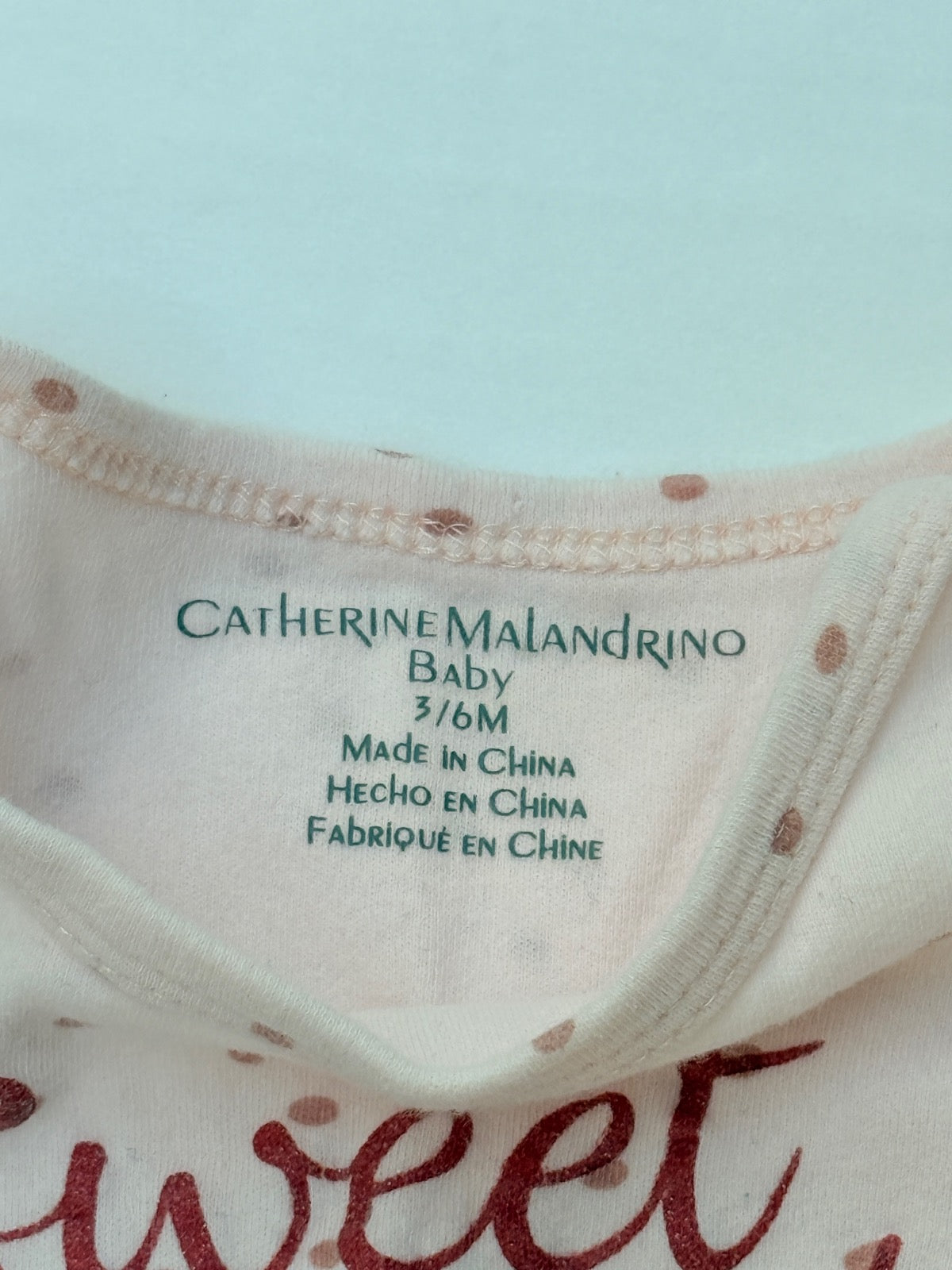 Catherine Malandrino Baby Sweet Sassy Bodysuit 3/6M