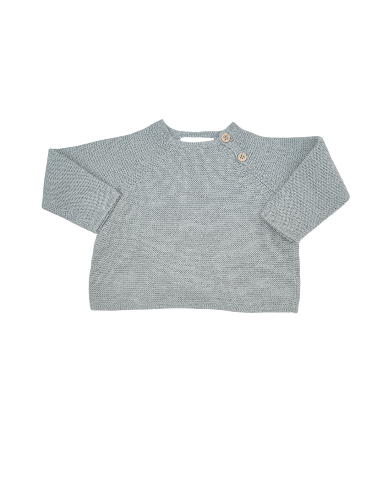 Zara Sage Green Cotton Knit Sweater 6-9M
