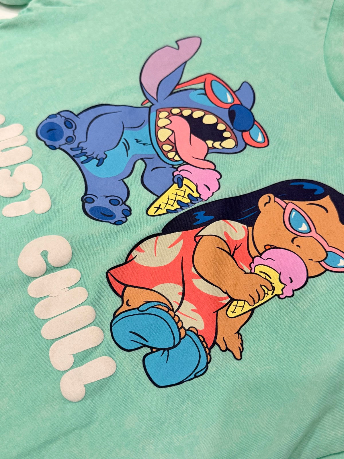 Disney Stitch Just Chill Crop T-Shirt Size 6Y