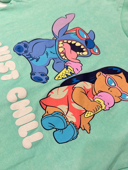 Disney Stitch Just Chill Crop T-Shirt Size 6Y