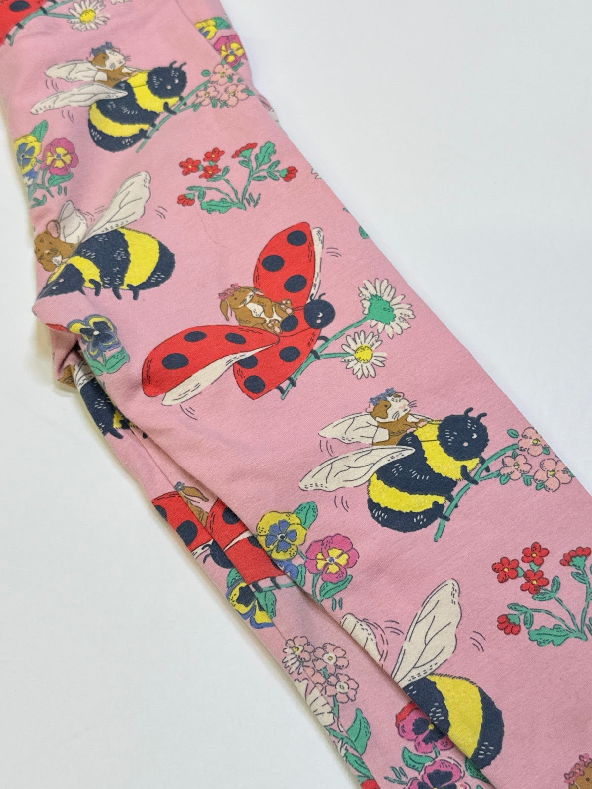 Mini Boden Pink Bug Print Leggings 5-6Y