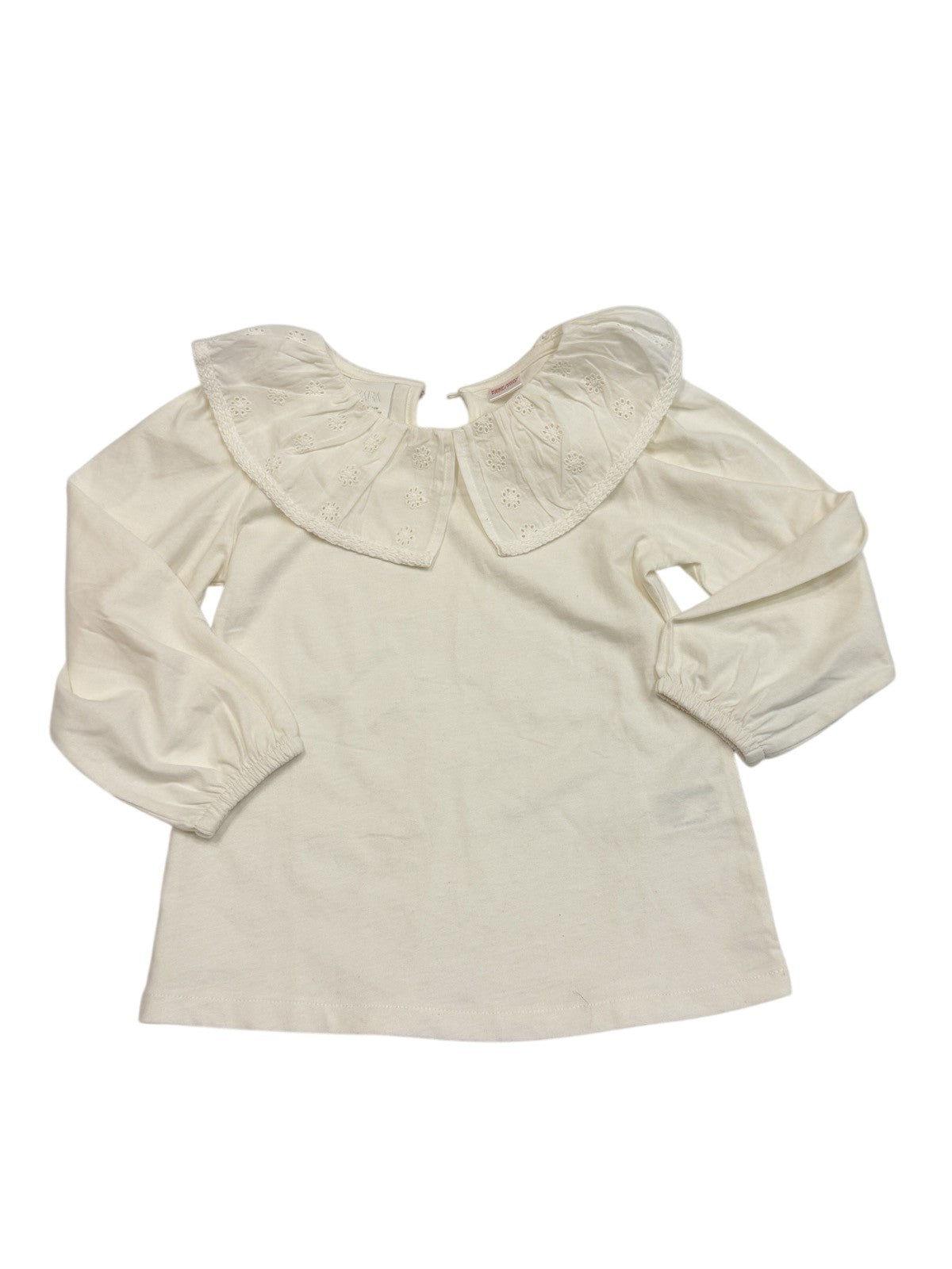 Zara Ivory Eyelet Collar Blouse 4T