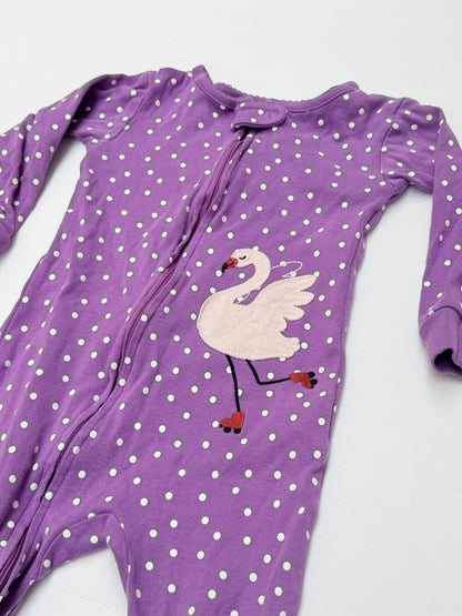 Carter's Purple Polka Dot Swan Footed Sleeper 18M