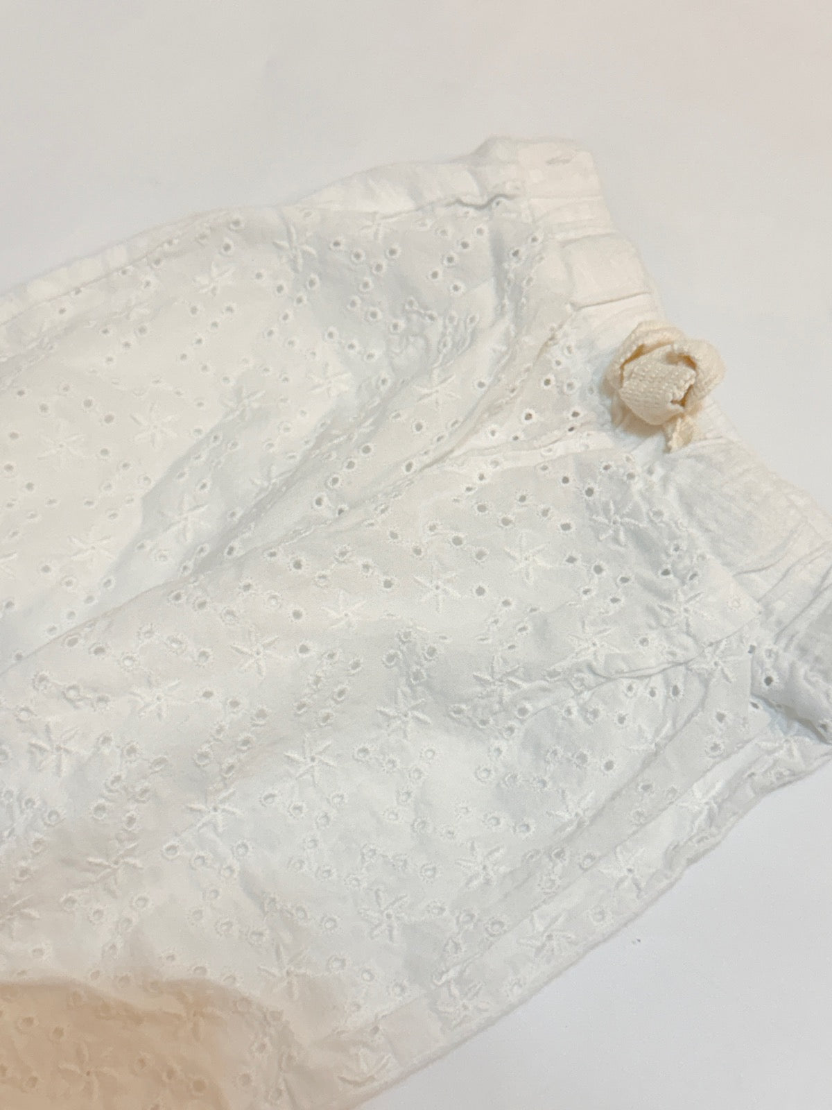 Zara Babygirl White Eyelet Pants 9-12m