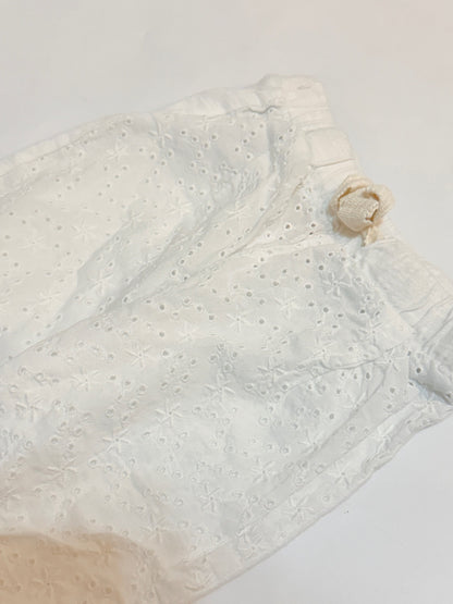 Zara Babygirl White Eyelet Pants 9-12m