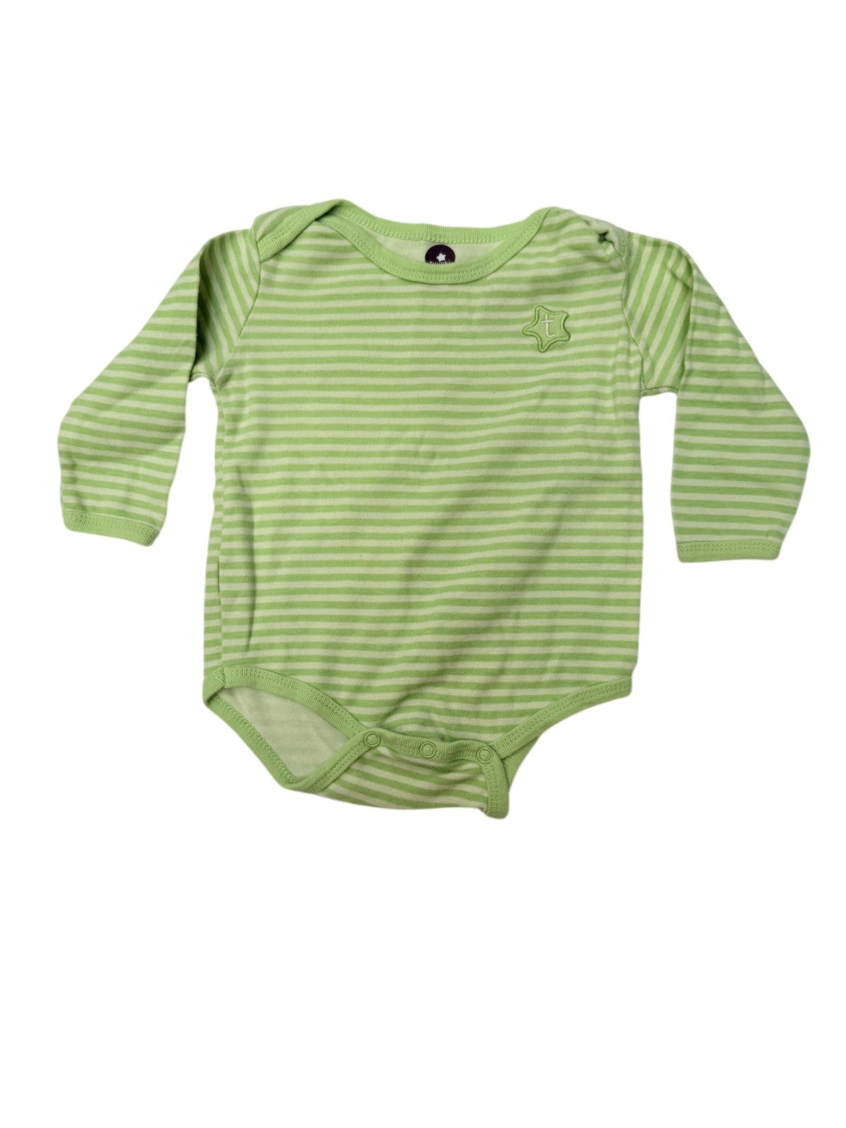 Twinkie Green Striped Long Sleeve Bodysuit 9-12M