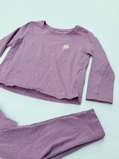 Primark Purple Flower Pajama Set 2-3Y