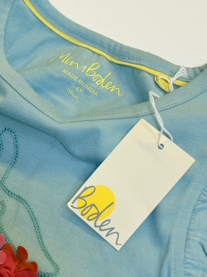 Mini Boden Floral Appliqué Top 5-6Y