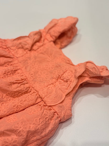 Cupcakes and Cashmere Peach Romper 6-9M