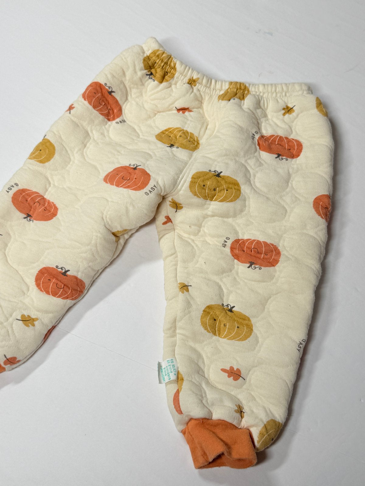 Quilted Pumpkin Print Pants Size 12-18M