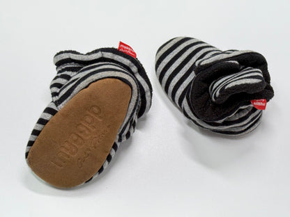 Chaussons Bébé Myggrpp Rayés Noir Gris