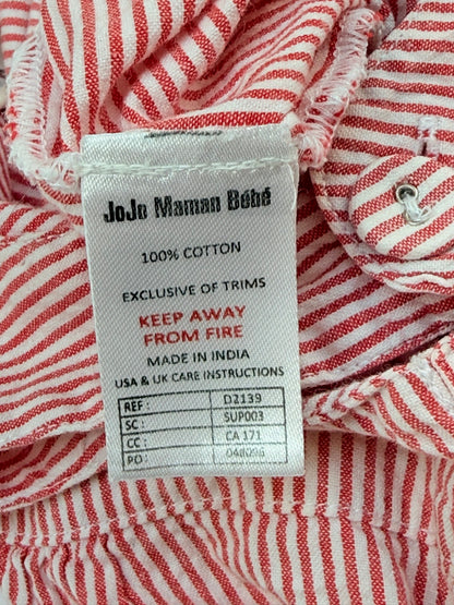 JoJo Maman Bebe Red Stripe Romper 6-12m