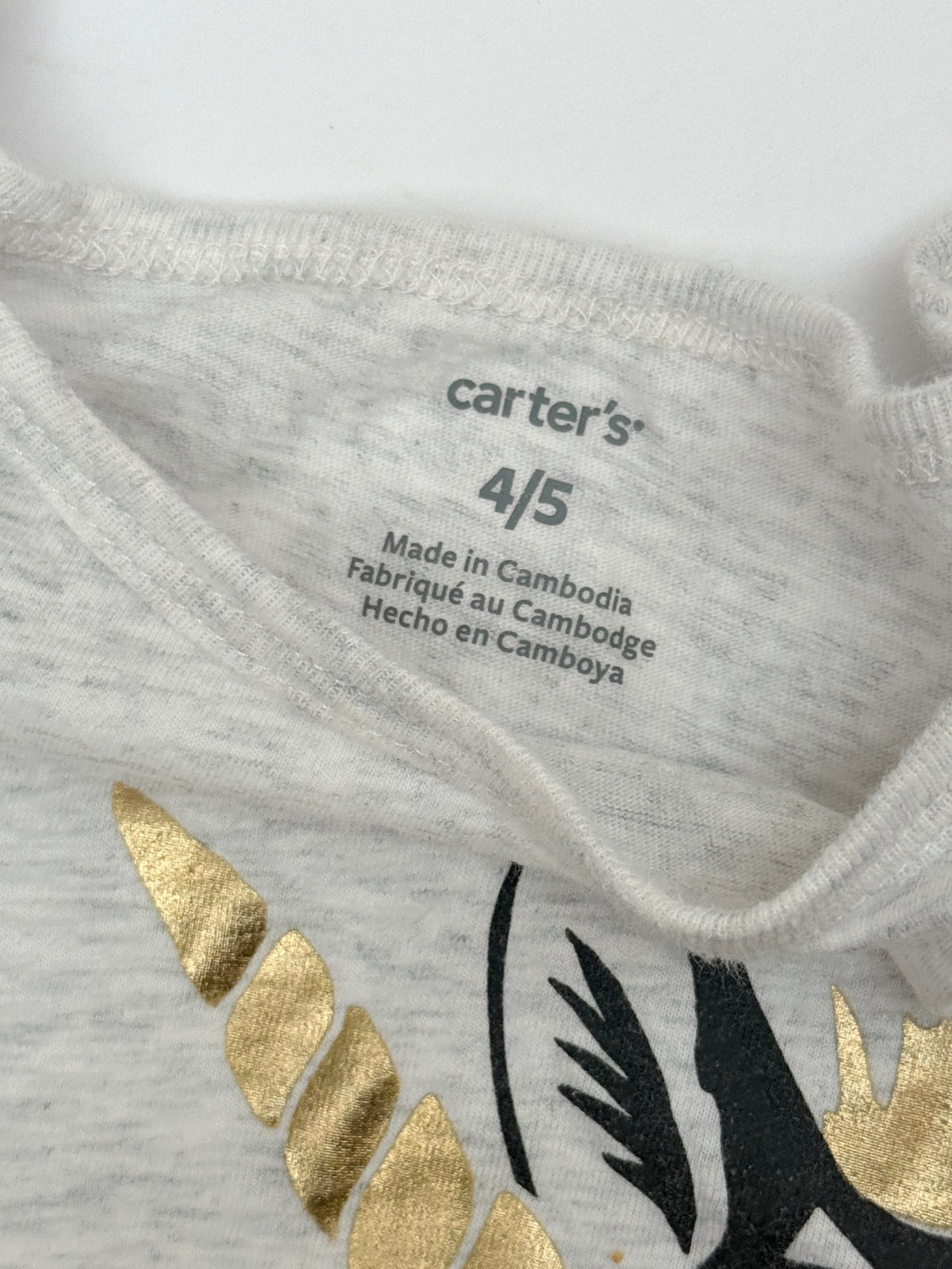 Carter's Zebra Unicorn Peplum Top 4/5