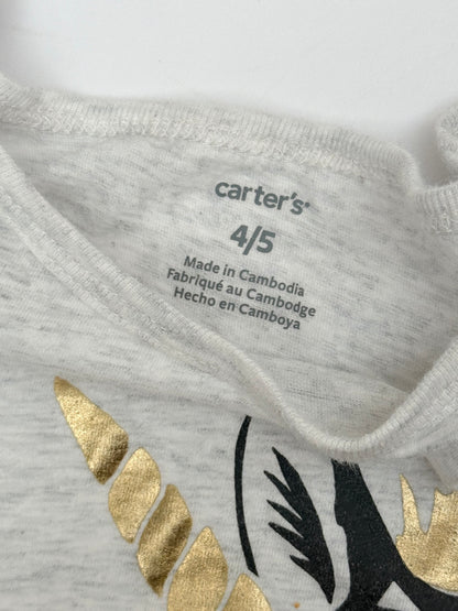 Carter's Zebra Unicorn Peplum Top 4/5