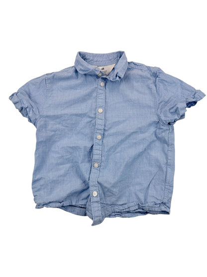 H&M Light Blue Short Sleeve Shirt Size 4-5Y