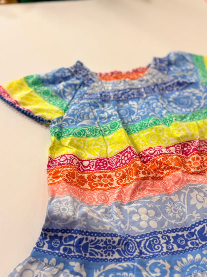Mini Boden Rainbow Floral Dress Size 4-5Y