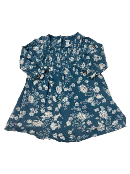 Old Navy Floral Blue Smocked Dress 6-12M