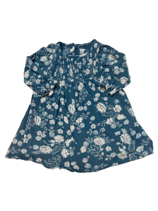 Old Navy Floral Blue Smocked Dress 6-12M