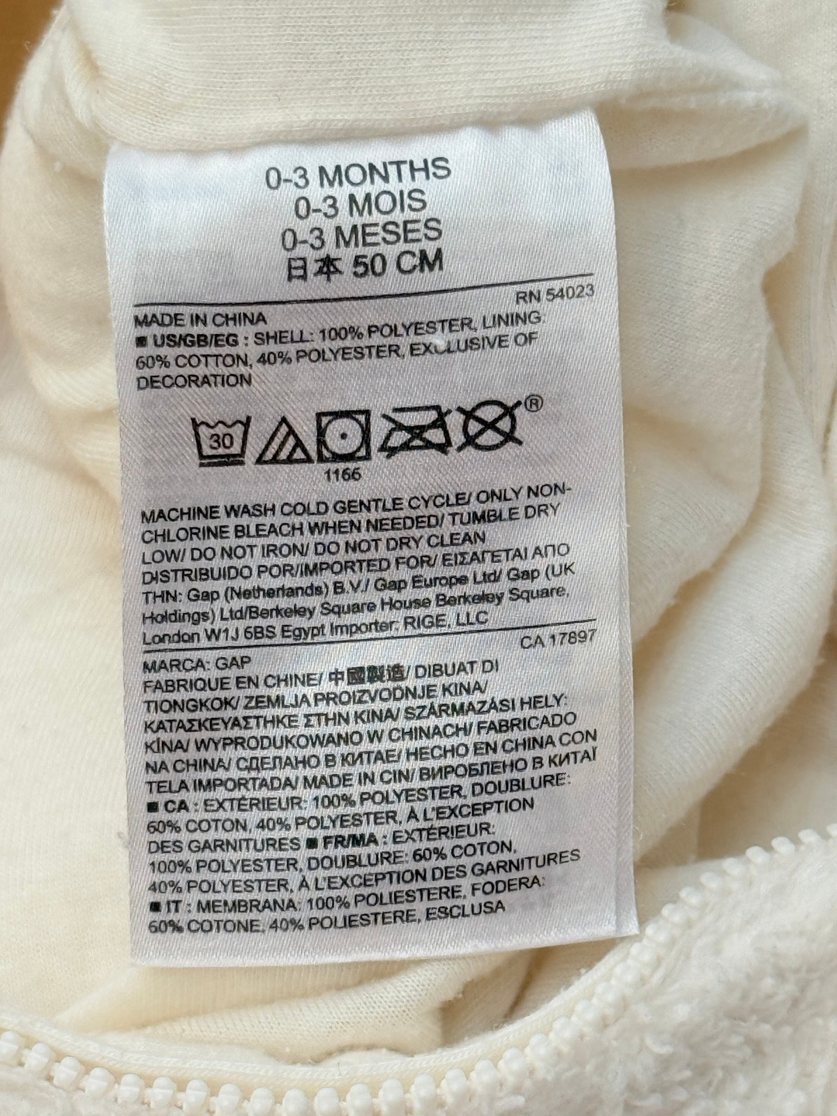Baby Gap Sherpa Bear Snowsuit 0-3M