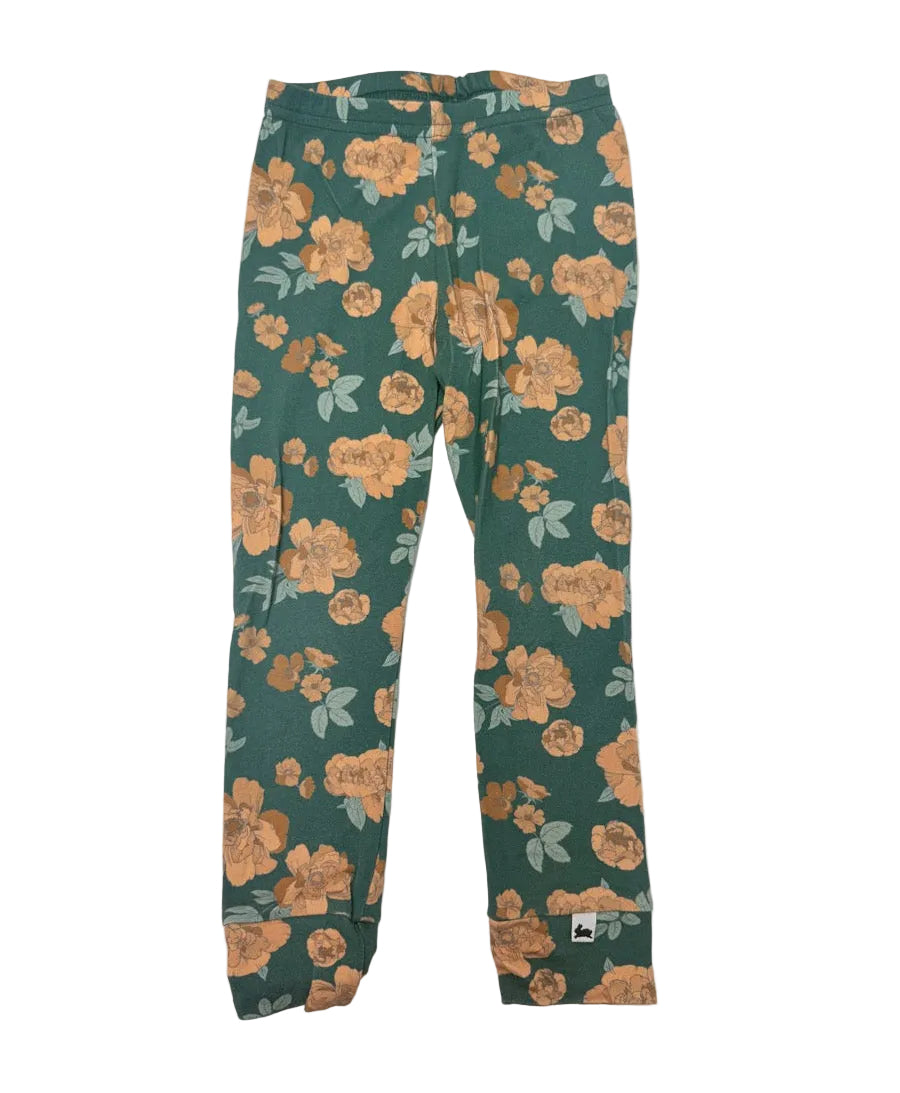 Little & Lively Floral Green Leggings 3T