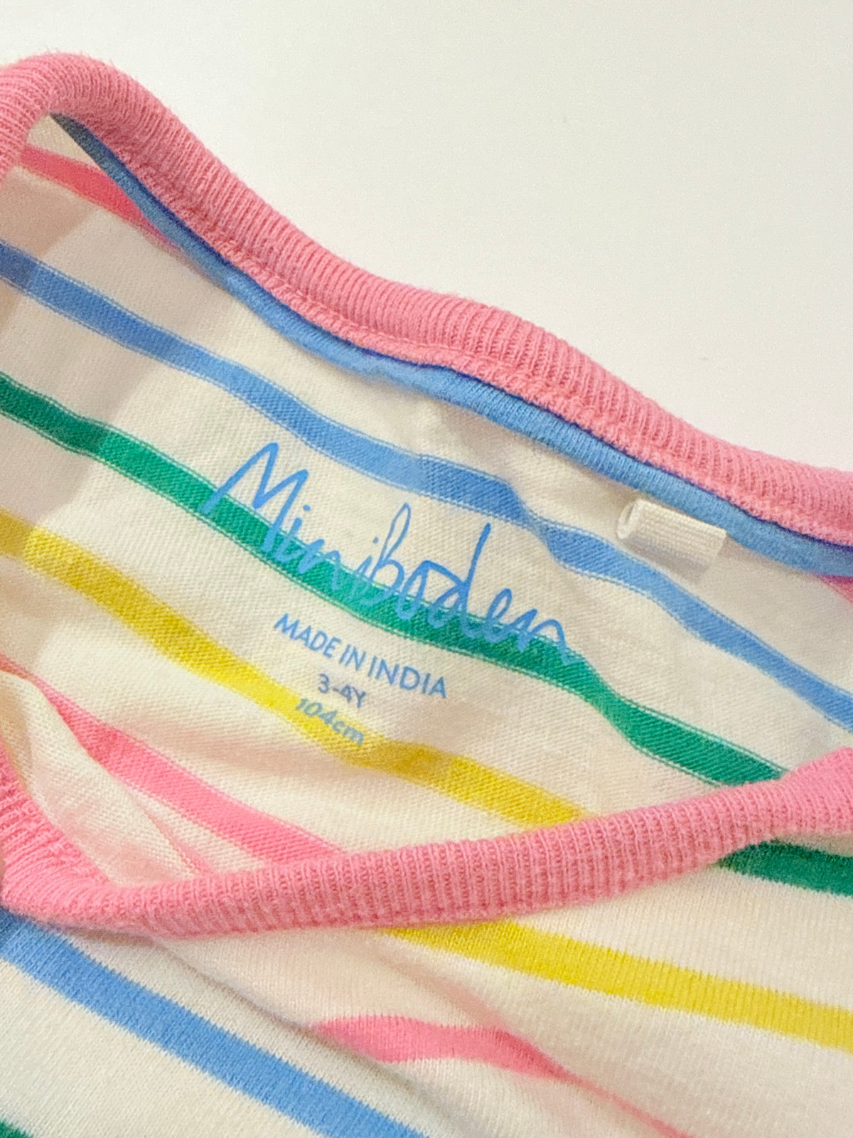 Mini Boden Striped Floral T-Shirt 3-4Y