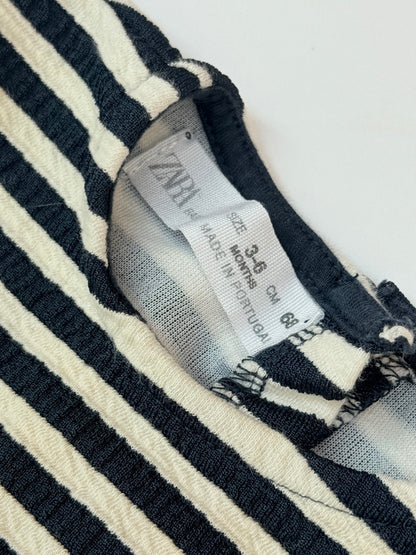 Zara Striped Ruffle Dress 3-6M