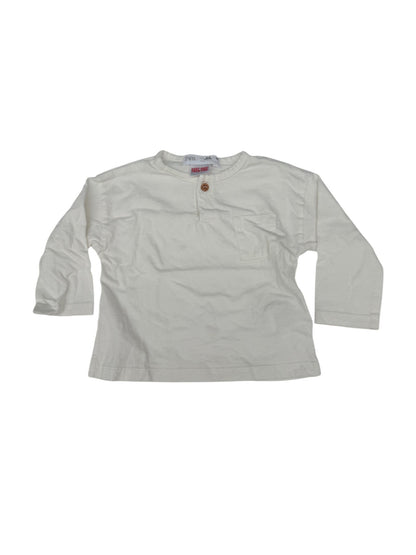 Zara Cream Henley Long Sleeve Shirt 3-6M