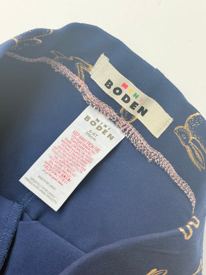 Mini Boden Navy Gold Rabbit Leggings 5-6Y
